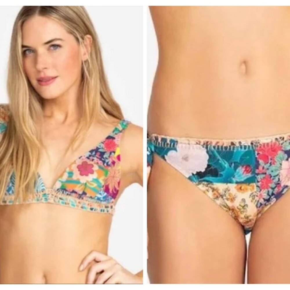 Johnny Was Tropical Floral Bikini XXL Caribbean Multi